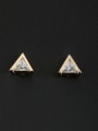 thumb White Triangle Studs stud Earring with Gold Plated Zircon 0