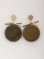 thumb Round style with Gold Plated Wood Drop drop Earring 0