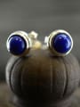 thumb Round style with Silver Gemstone Studs stud Earring 0