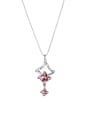 thumb Star Zinc Alloy austrian Crystals Pink Necklac 0