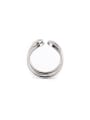 thumb Fashion Silver-Plated Titanium Statement Band Stacking Ring 2