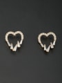 thumb Custom White Heart Studs stud Earring with Gold Plated 0