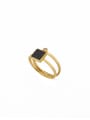thumb Geometric Gold Plated Stainless steel Enamel Gold Band band ring 0
