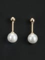 thumb A Gold Plated Stylish Pearl Drop drop Earring Of Round 0