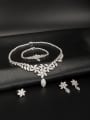 thumb A Platinum Plated Stylish Zircon 4 Pieces Set Of Flower 0