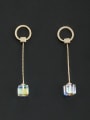 thumb The new Gold Plated austrian Crystals Round Drop drop Earring with Silver 0