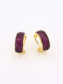 thumb Fuchsia Studs stud Earring with Gold Plated Copper Zircon 0