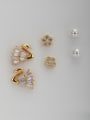 thumb Animal Motif Gold Plated White Zircon Combined Studs stud Earring 0