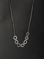 thumb Blacksmith Made Platinum Plated Rhinestone Round Necklace 0