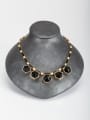 thumb Black Round with Gold Plated Zinc Alloy Beads 0