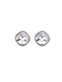 thumb White color Zinc Alloy Round austrian Crystals Drop stud Earring 0