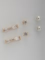 thumb The new Gold Plated White  Pearl Zircon Combined  Studs stud Earring 0