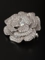 thumb White Flower Lapel Pins & Brooche with Platinum Plated Zircon 0