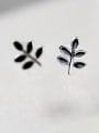 thumb Black color Silver-Plated 925 Silver Personalized Enamel Studs stud Earring 0
