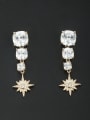 thumb White Star Youself ! Gold Plated Zircon Drop drop Earring 0