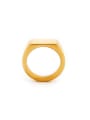 thumb Fashion Gold Plated Titanium Square Band Signet Ring 0