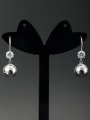 thumb White color Platinum Plated Round Diamond Drop drop Earring 0
