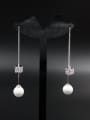 thumb The new Platinum Plated Pearl Square Drop drop Earring with White 0