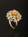 thumb GODKI Luxury Women Wedding Dubai Blacksmith Made Gold Plated Copper Zircon Flower Ring 0