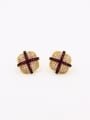 thumb Square style with Gold Plated Copper Zircon Studs stud Earring 0