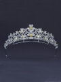 thumb New design Platinum Plated Yellow Zircon Flower Wedding Crown 0