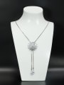 thumb New design Platinum Plated Flower Zircon Necklace in White color 0