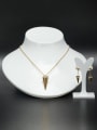 thumb Gold color Stainless steel Bullet Rhinestone 2 Pieces Set 1