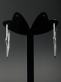 thumb Blacksmith Made Platinum Plated Zircon Star Hoop hoop Earring 0