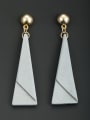 thumb Blacksmith Made Wood Triangle Drop drop Earring In White color 0