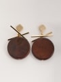 thumb Fashion Gold Plated Wood Round Drop drop Earring 0