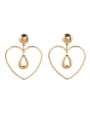 thumb New design Gold Plated Zinc Alloy Heart Drop drop Earring in Gold color 0