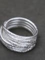 thumb Mother's Initial Silver Band band ring with 0