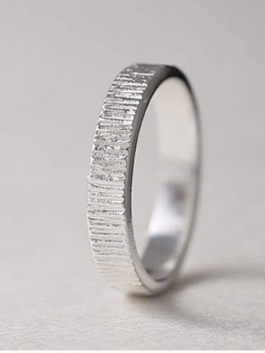 Silver Round Band band ring with Silver