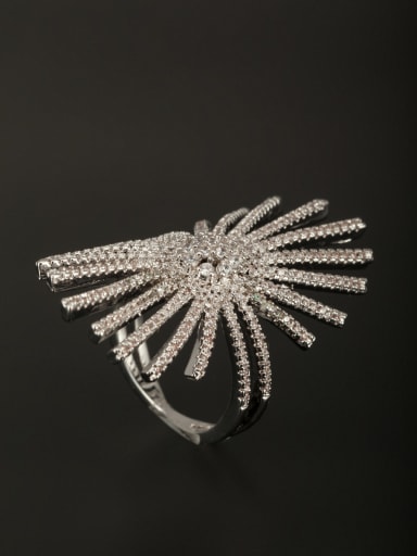 GODKI Luxury Women Wedding Dubai Model No 1000002955 Custom White Ring with Platinum Plated Copper