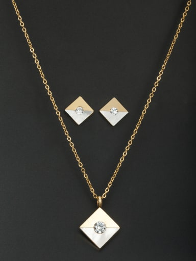 Custom Gold Square 2 Pieces Set with Stainless steel