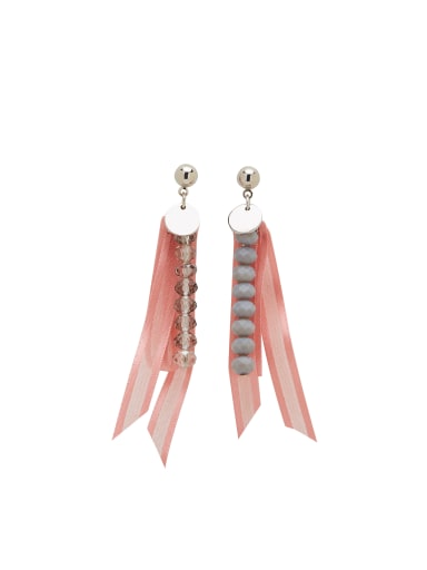The new  Nylon Charm Drop drop Earring with Pink
