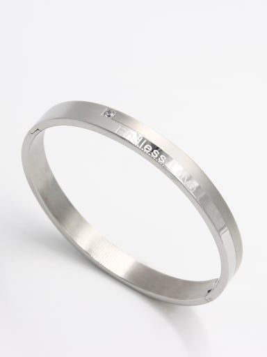 The new  Stainless steel Zircon  Bangle with White   63MMX55MM
