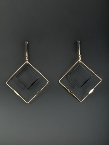 Multicolor Square  Gold Plated  Drop drop Earring
