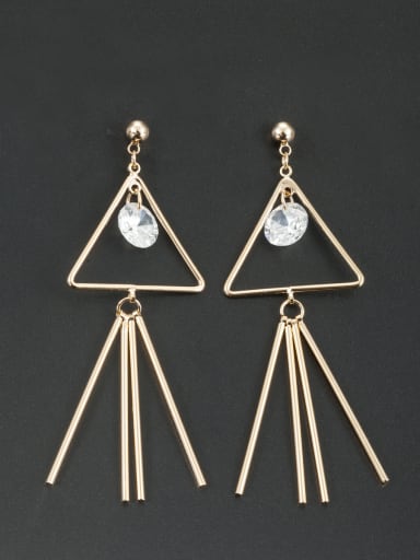 Triangle Gold Plated Zircon White Drop drop Earring