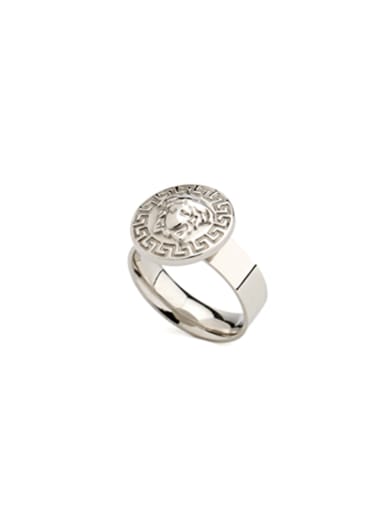 New design Silver-Plated Zinc Alloy  Signet Ring in Rust color
