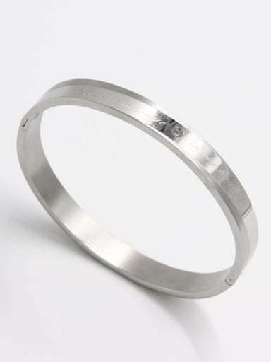 The new  Stainless steel Zircon  Bangle with White  63MMX55MM