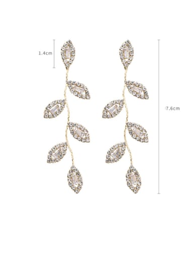 Alloy With Gold Plated Luxury Leaf Chandelier Earrings