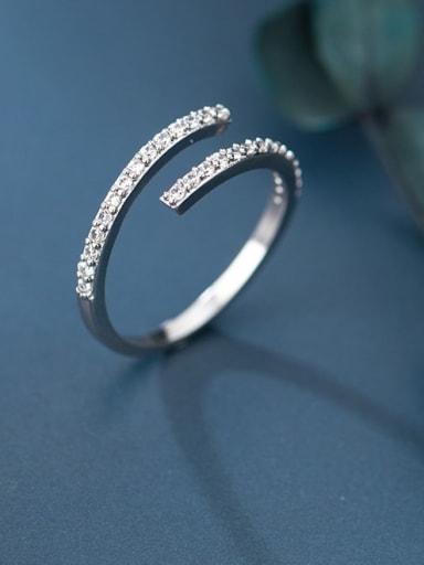 925 Sterling Silver With Platinum Plated Trendy Round Free Size Rings