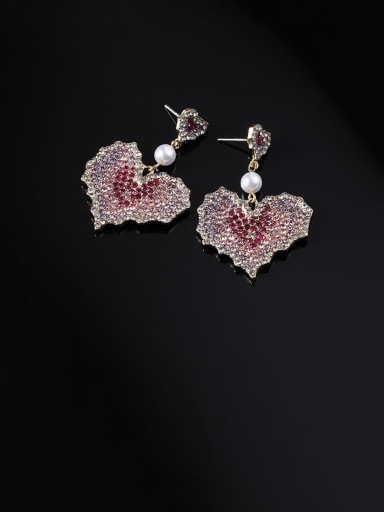 Alloy With Gold Plated Fashion Heart Drop Earrings