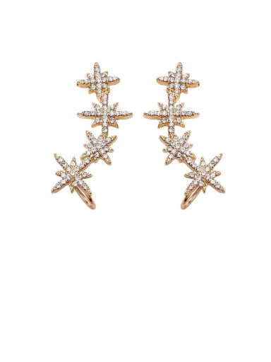 Alloy With Rose Gold Plated Fashion Star Drop Earrings