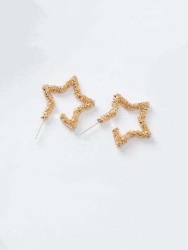 Alloy With Gold Plated Simplistic Hollow Heart Stud Earrings