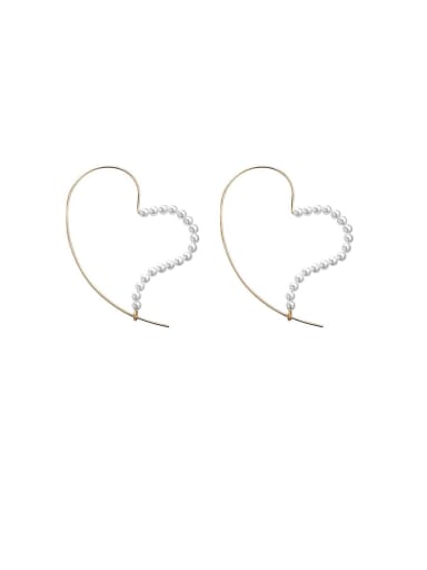 Alloy With Gold Plated Simplistic Heart Hoop Earrings