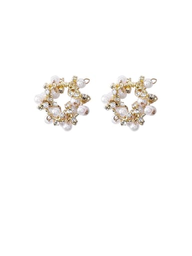 Alloy With Gold Plated Fashion Round Stud Earrings