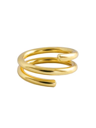 925 Sterling Silver With Gold Plated Simplistic Irregular Stacking Rings