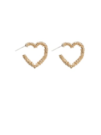 Alloy With Gold Plated Simplistic Hollow Heart Stud Earrings